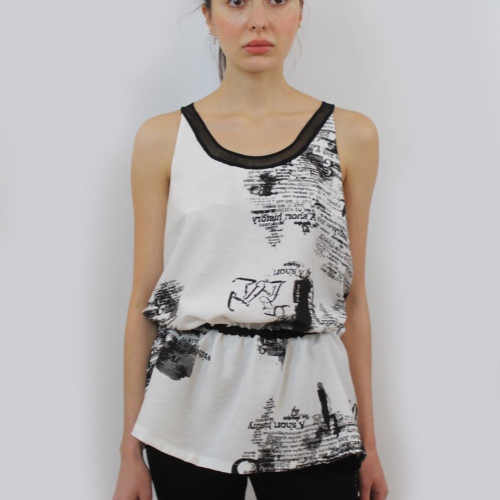 White Pattern Tank ST-7410